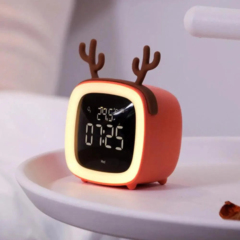 BunnyGlow™ – Cartoon LED Wekkerlamp – Speelse Nachtlamp met Alarmfunctie