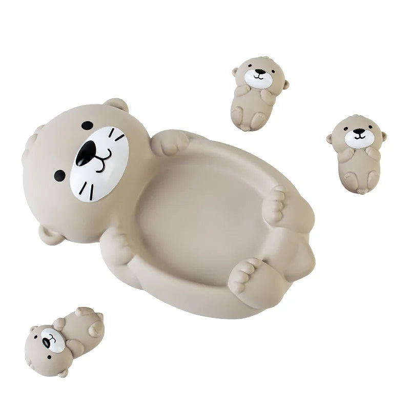 AquaOtter™ – Familie Badset in Zacht Silicone – Drijvend Speelgoed voor Baby’s