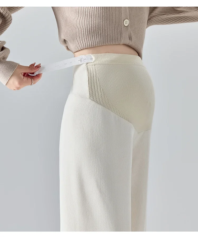 BumpLounge™ – Comfortabele Ribstof Zwangerschapsbroek – Positiebroek met Wijde Pijpen