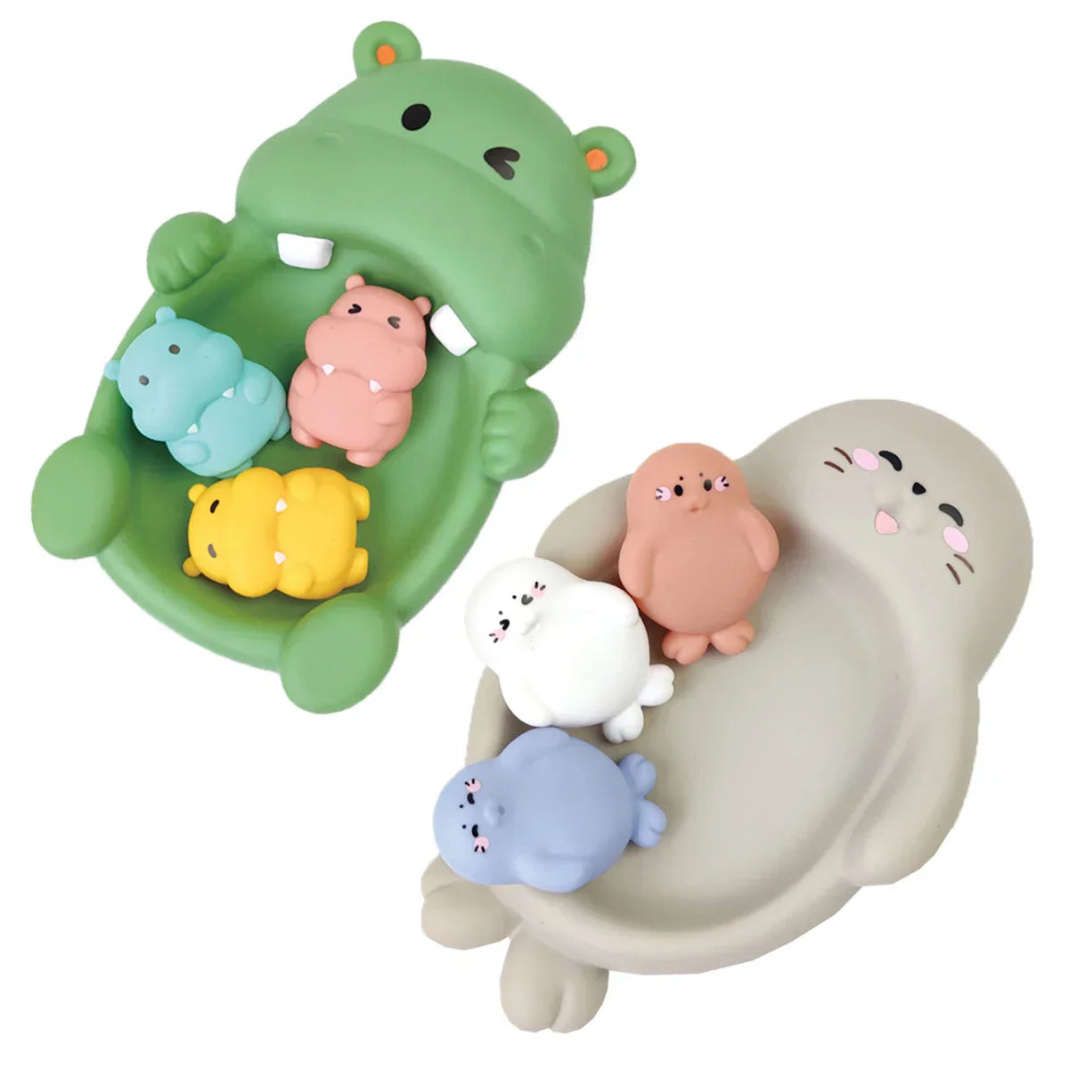 AquaOtter™ – Familie Badset in Zacht Silicone – Drijvend Speelgoed voor Baby’s