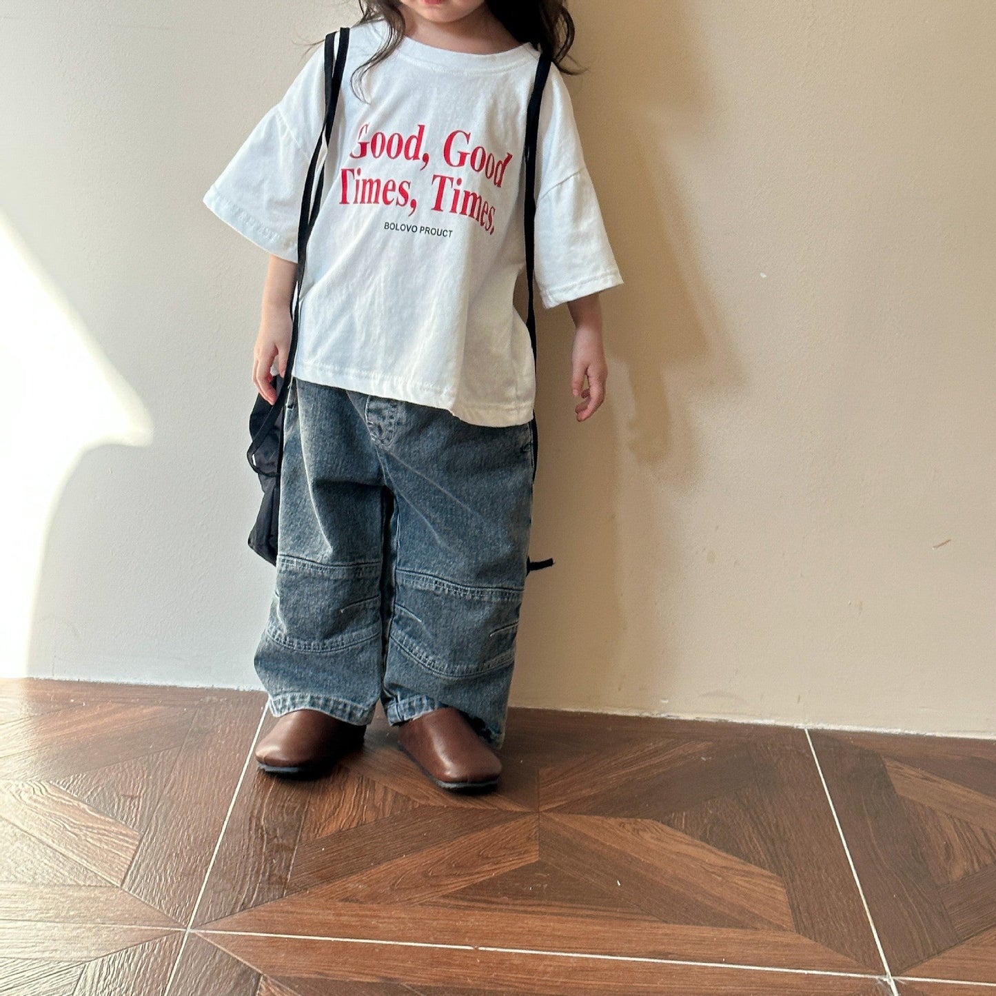 ChocoVibes™ – Oversized Shirt met Good Times Print – Unisex Kinder T-Shirt