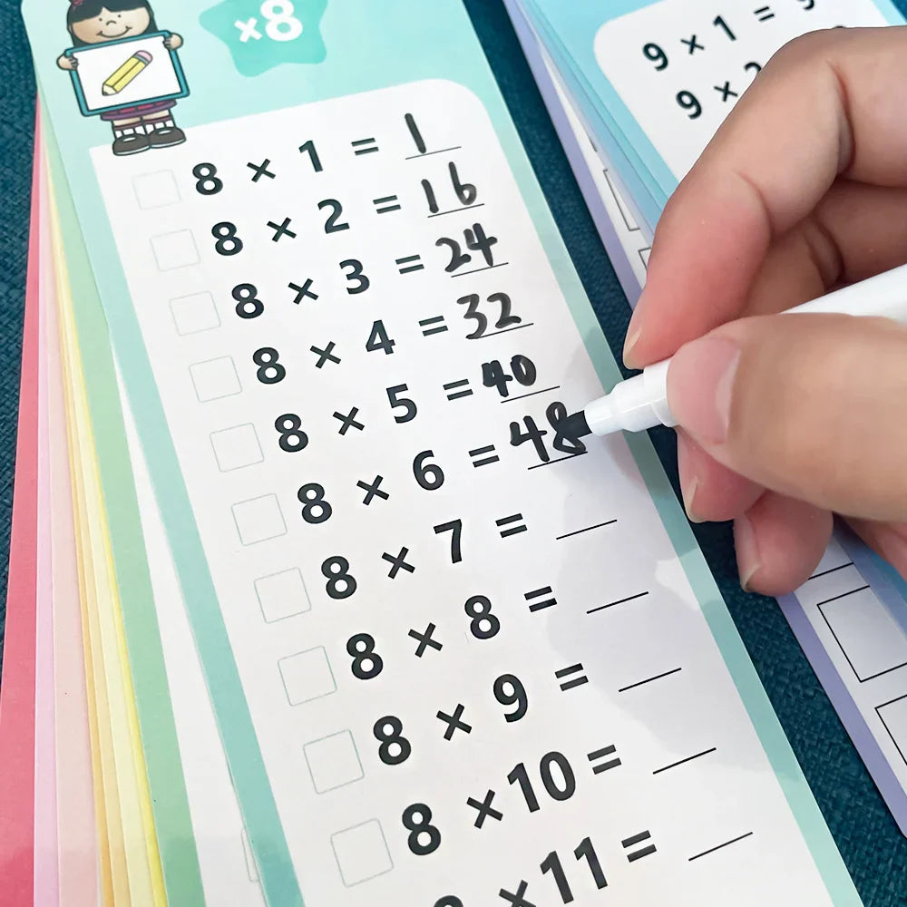 RekenRitme™ – Montessori Vermenigvuldigingskaarten 0–12 – Educatief Leerplezier voor Kinderen