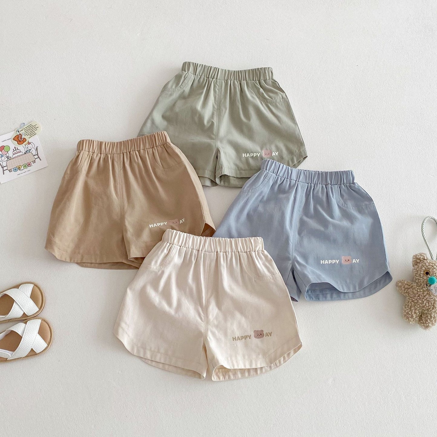 BearJoy™ – Zomerse Shorts met Beertje – Comfortabele Kinderkleding