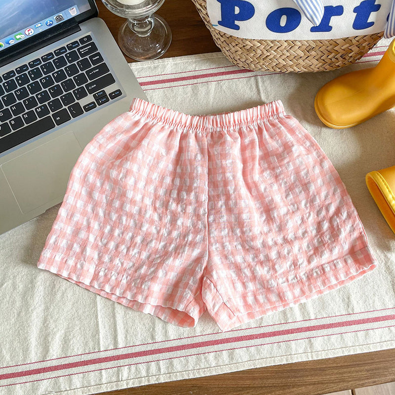 CheckMate™ – Zomerse Shorts met Gingham Ruit – Uniseks Kinderkleding
