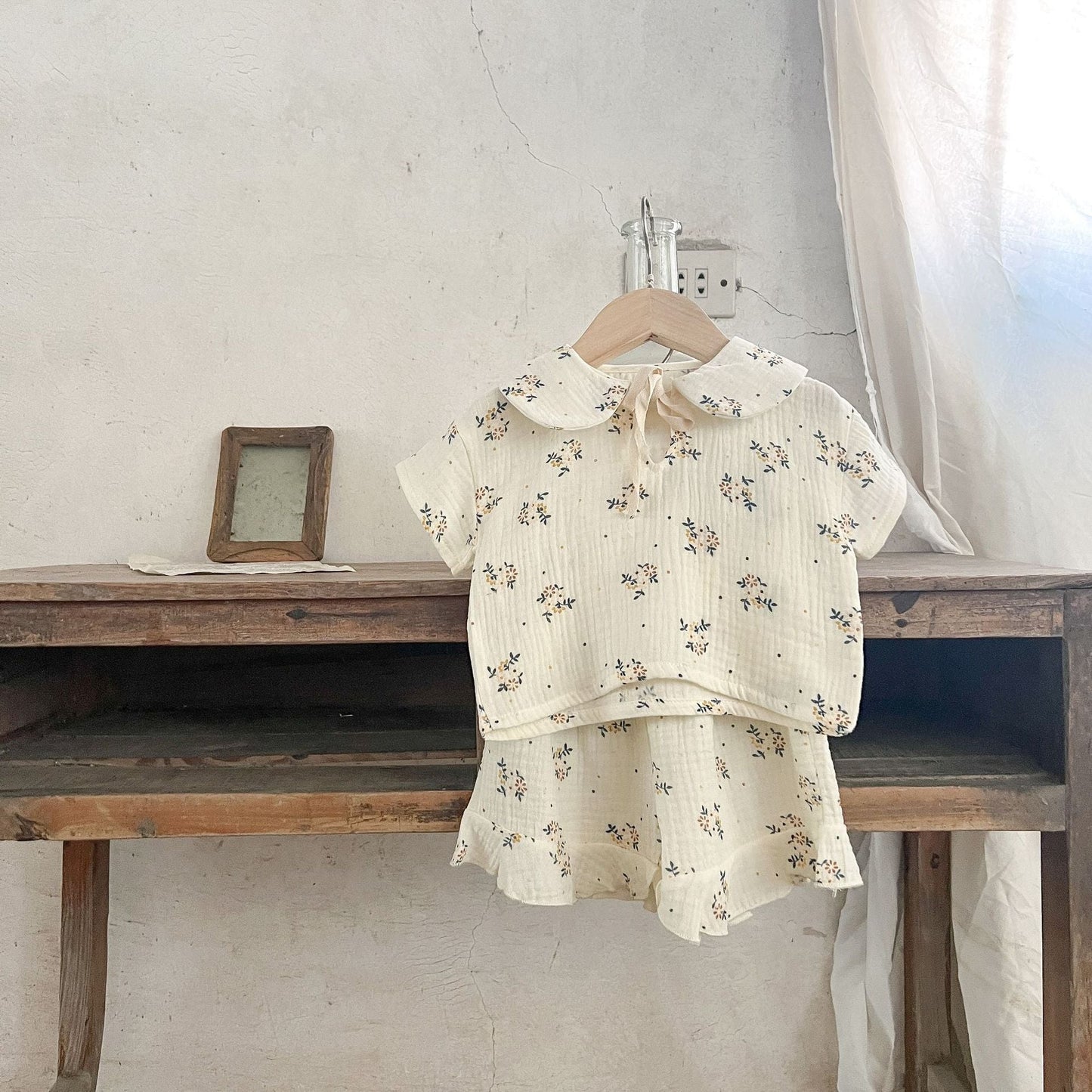 FloraNest™ – Zomerse Set met Bloemenprint – Meisjes Mousseline Outfit