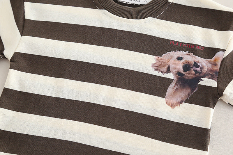 PupStripe™ – Speelse Hond & Strepen – Zomerset voor Kinderen