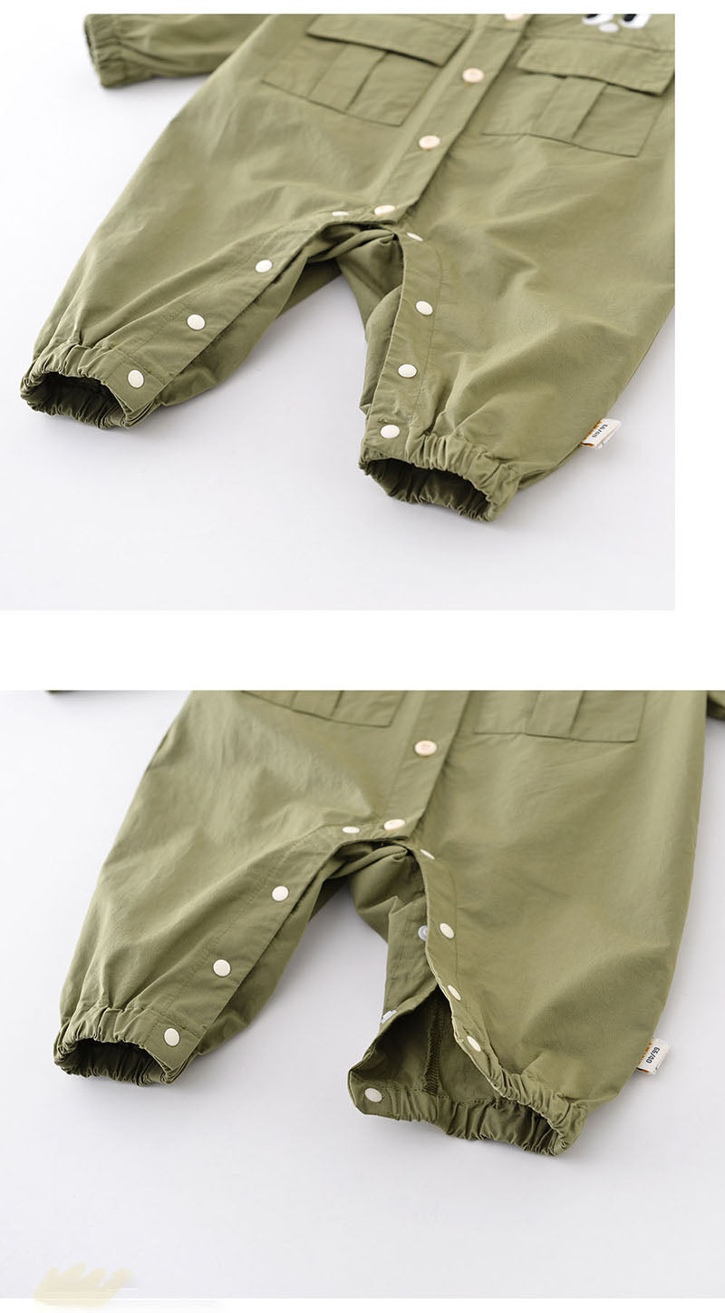 CrocQuest™ – Speelse Olijfgroene Jumpsuit – Unisex Baby Outfit
