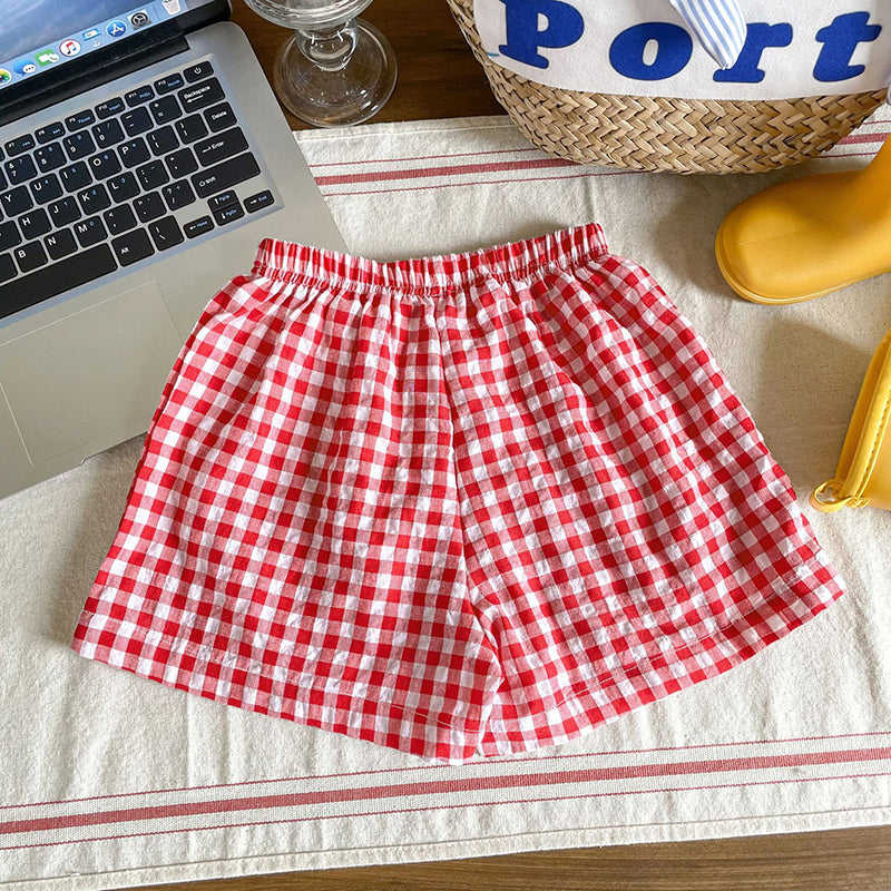 CheckMate™ – Zomerse Shorts met Gingham Ruit – Uniseks Kinderkleding