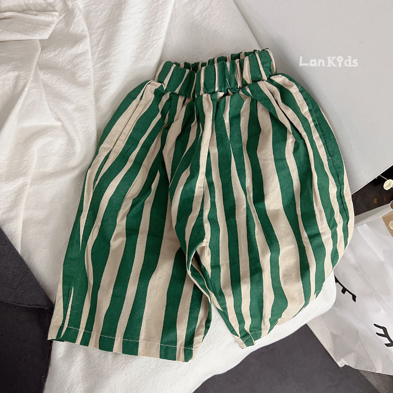 FlowStripe™ – Luchtige Gestreepte Zomerbroek – Kinder Katoenen Broek