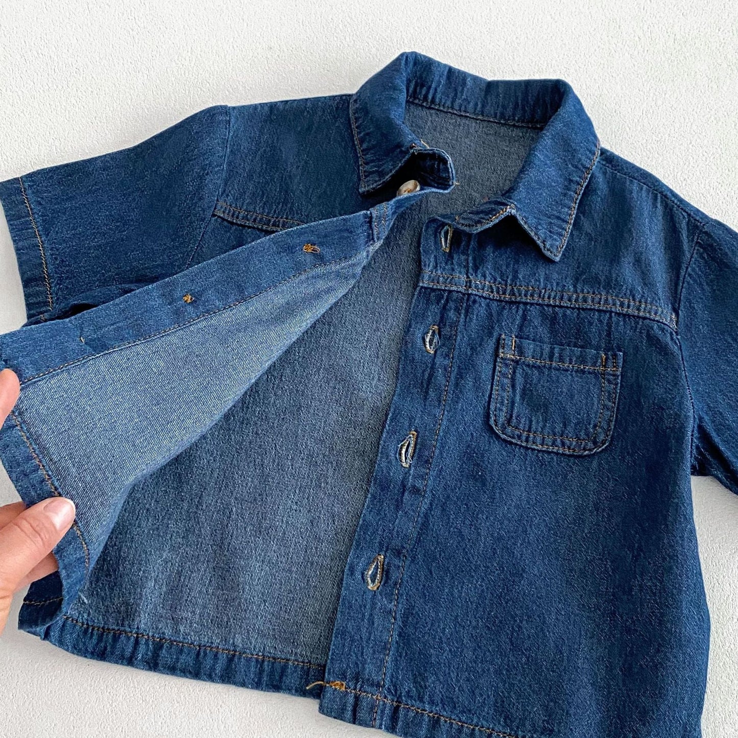 DenimDuo™ – Lichtgewicht Denimset met T-shirt & Shorts – Unisex Kinderoutfit