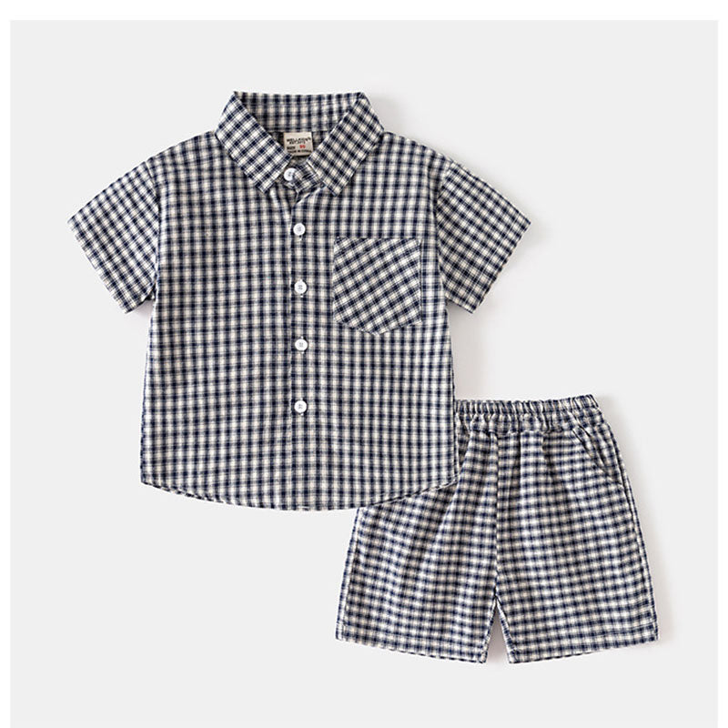 MiniStride™ – Zomerset met Klassiek Ruitje – Stijlvolle Outfit voor Kinderen