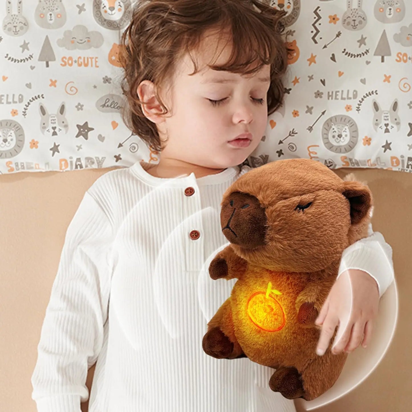 SereniCapy™ – Ademend Knuffeldier met Licht en Muziek – Kalmerende Capibara Knuffel