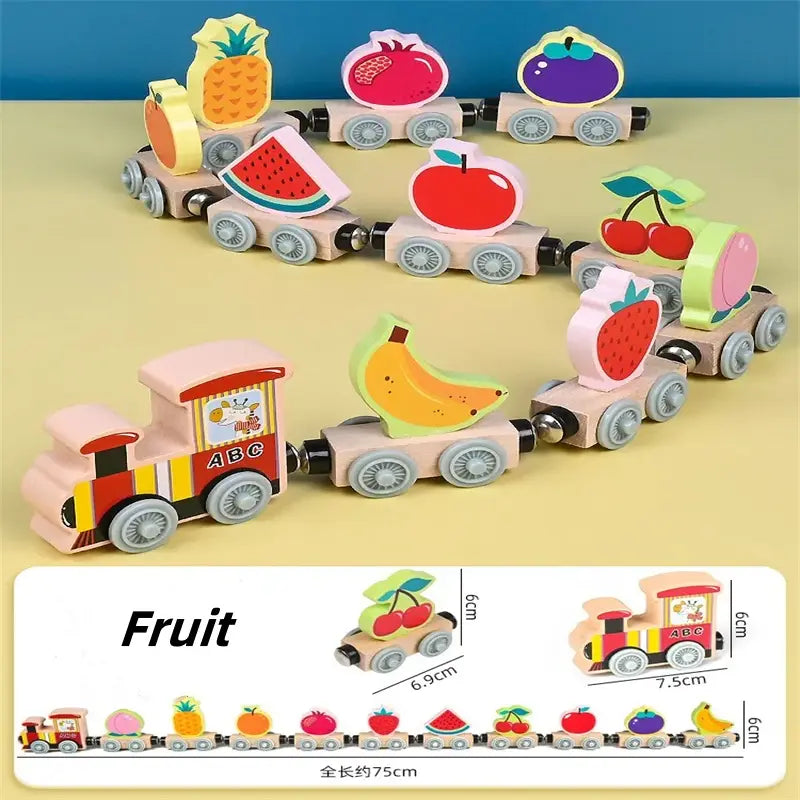 DierExpress™ – Houten Magnetische Trein – Montessori Speelplezier voor Jonge Ontdekkers