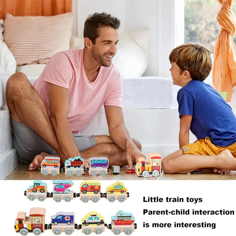 DierExpress™ – Houten Magnetische Trein – Montessori Speelplezier voor Jonge Ontdekkers