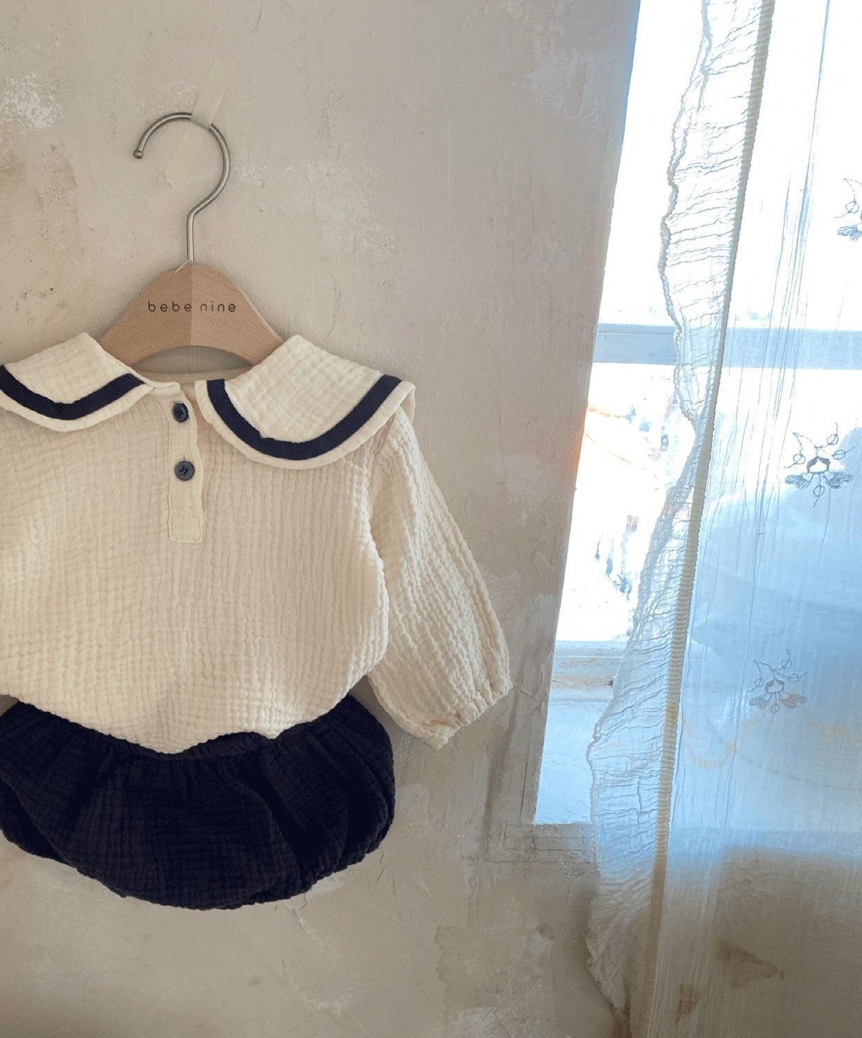 MousseBloom™ – Luchtige Set met Sailorkraag – Comfortabele Baby Outfit