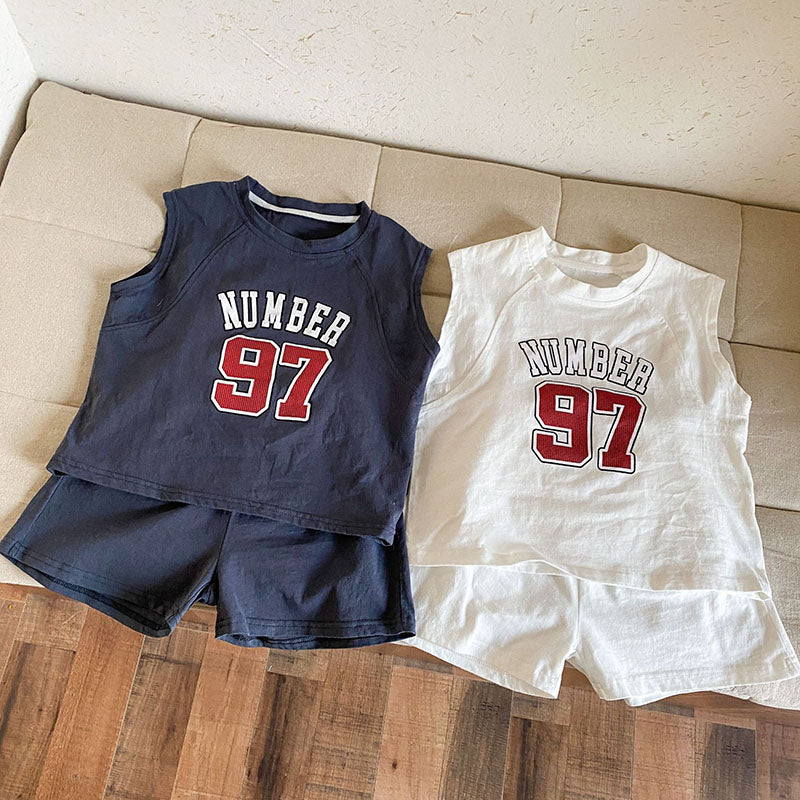 PlaySquad™ – Sportieve Set met College Print – Comfortabele Zomeroutfit voor Kinderen
