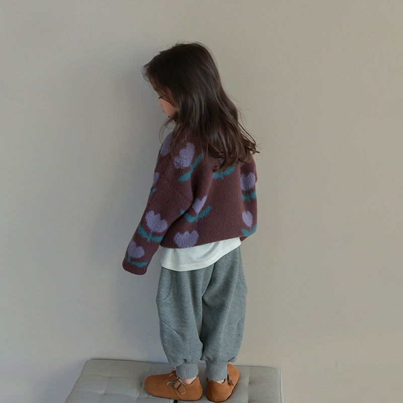 TulipaBloom™ – Warme Trui met Vrolijke Print – Meisjes Sweater