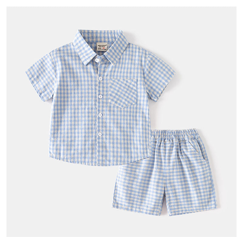 MiniStride™ – Zomerset met Klassiek Ruitje – Stijlvolle Outfit voor Kinderen