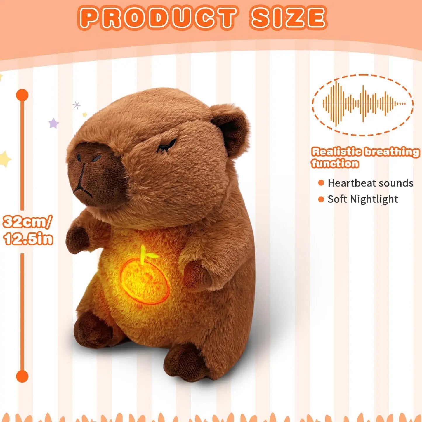 SereniCapy™ – Ademend Knuffeldier met Licht en Muziek – Kalmerende Capibara Knuffel