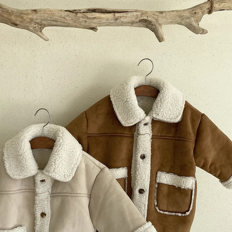 SherpaNest™ – Warme Suède Winterjas met Teddyvoering – Kinder Winterjas Unisex