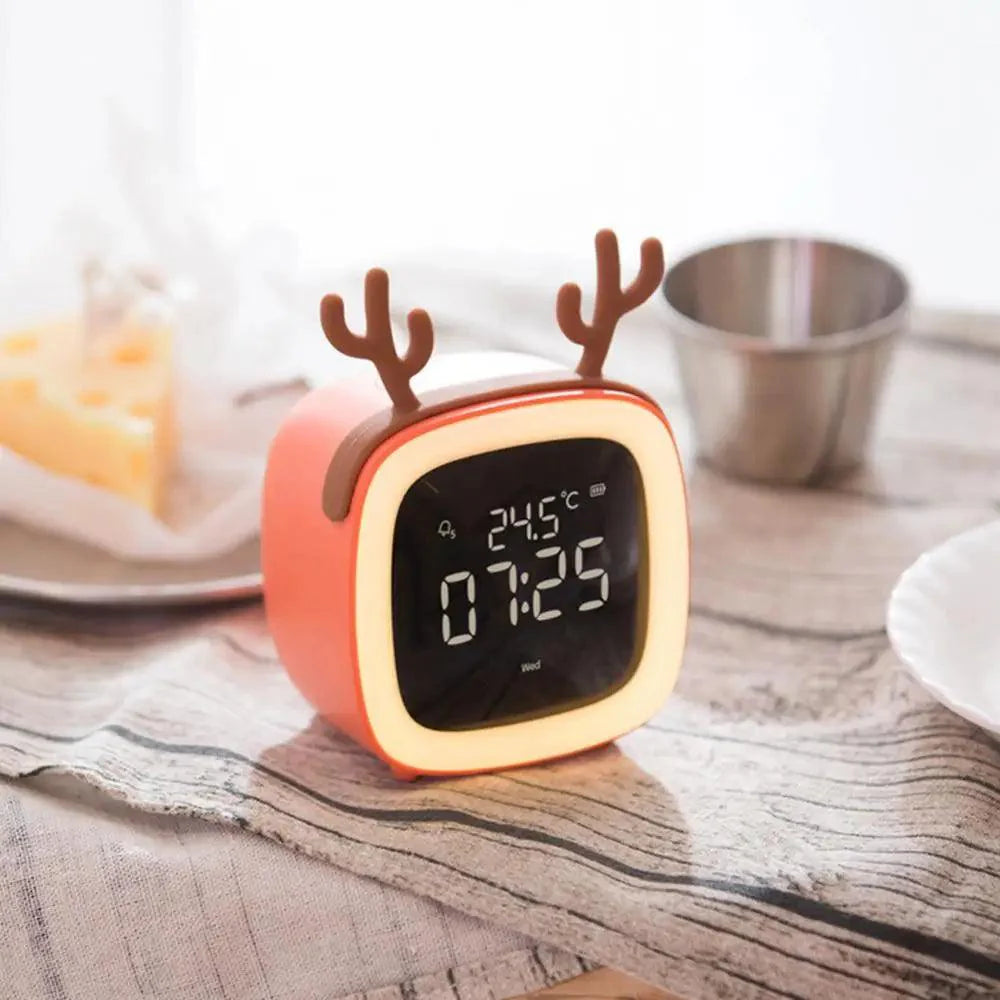 BunnyGlow™ – Cartoon LED Wekkerlamp – Speelse Nachtlamp met Alarmfunctie