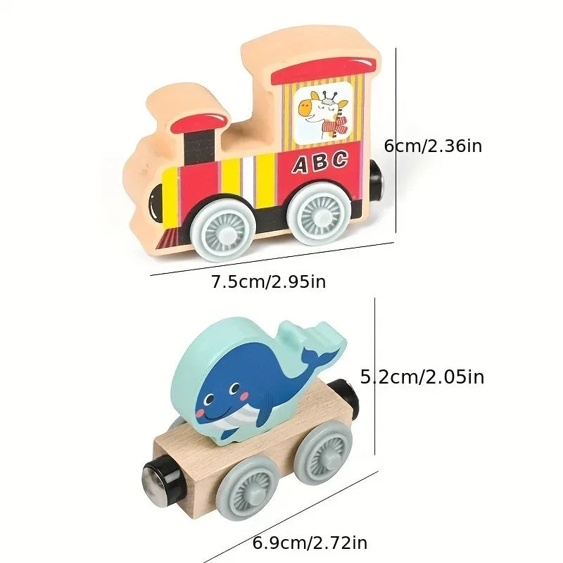 DierExpress™ – Houten Magnetische Trein – Montessori Speelplezier voor Jonge Ontdekkers