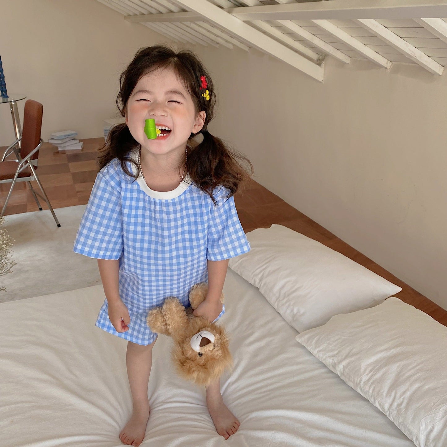 GinghamBop™ – Vrolijke Set met Ruitjespatroon – Uniseks Zomeroutfit voor Kinderen
