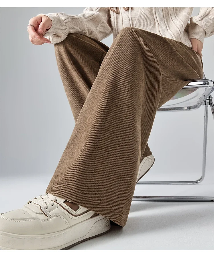 BumpLounge™ – Comfortabele Ribstof Zwangerschapsbroek – Positiebroek met Wijde Pijpen