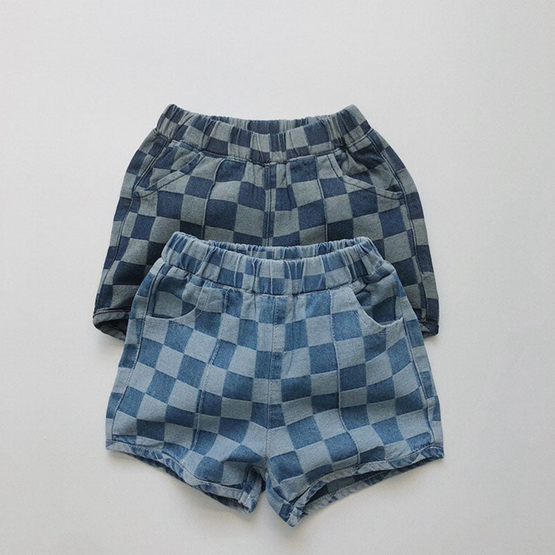 CheckBreeze™ – Geruite Shorts met Steekzakken – Uniseks Zomerbroekje voor Kinderen