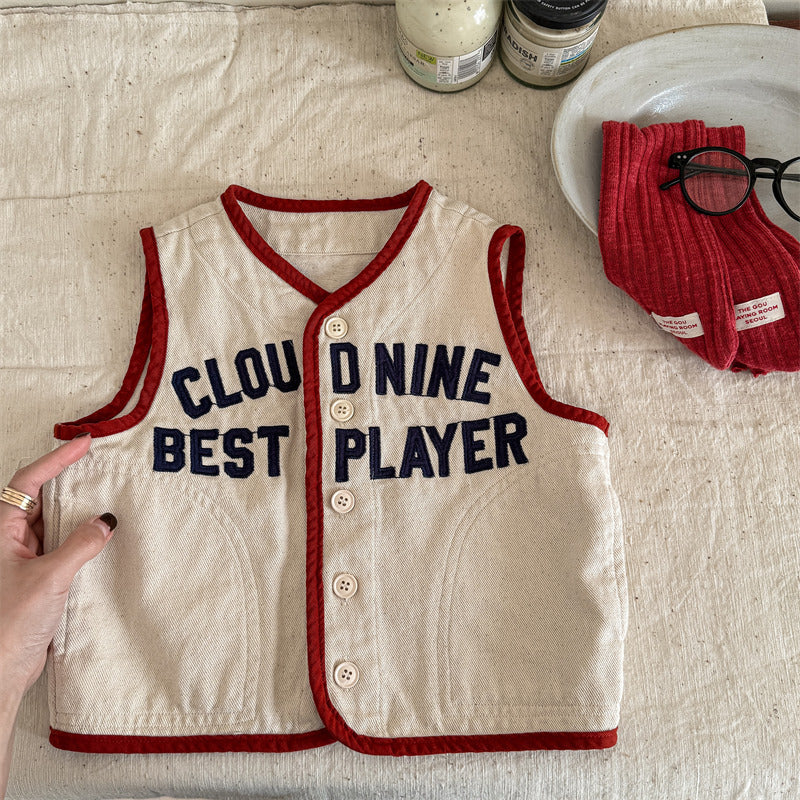 PlayAce™ – Baseball Gilet met Cloud Nine Borduring – Unisex Kinder Bodywarmer