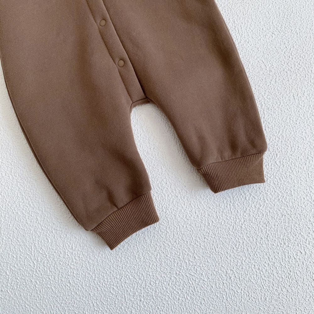 SnugBear™ – Gebreide Playsuit met Capuchon en Oortjes – Warme Baby Outfit