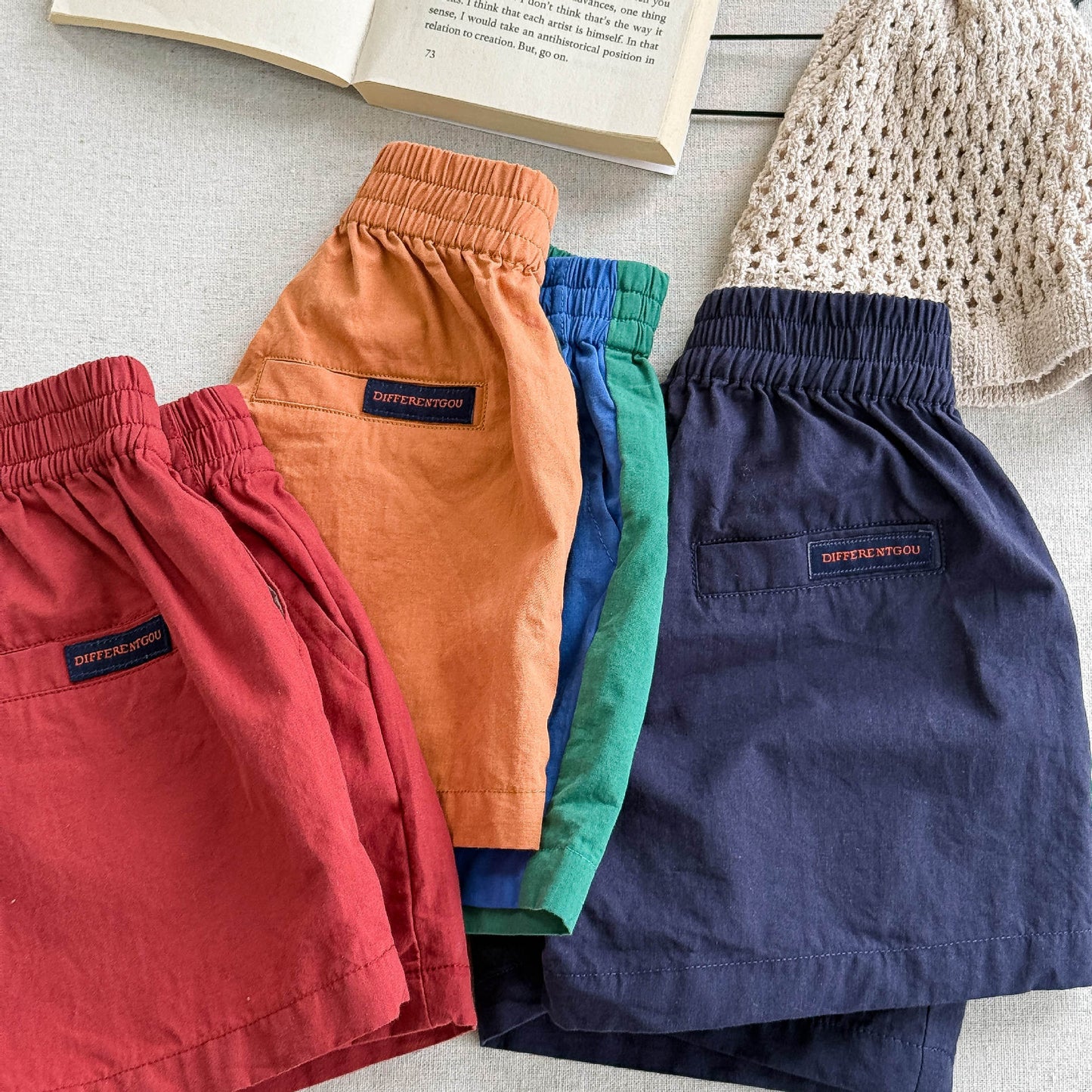 BravePengu™ – Katoenen Shorts met Borduursel – Uniseks Zomerbroekje voor Kinderen
