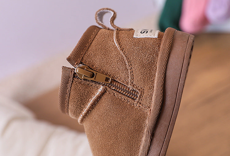 TinyTrail™ – Warme Enkellaarsjes met Rits – Comfortabele Baby Winterschoenen