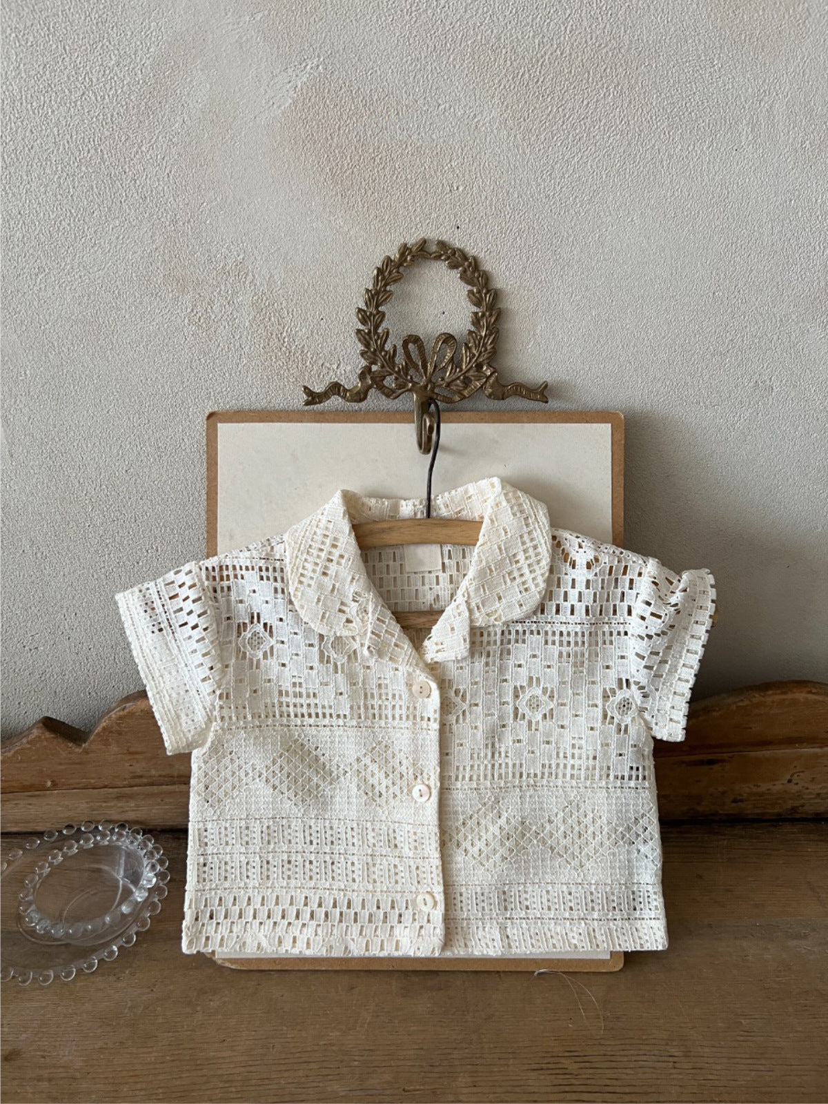 LaceWhimsy™ – Gehaakte Zomerblouse van Katoen – Elegante Baby Blouse
