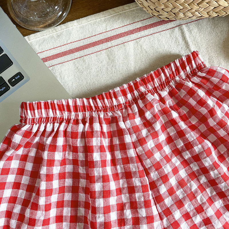 CheckMate™ – Zomerse Shorts met Gingham Ruit – Uniseks Kinderkleding