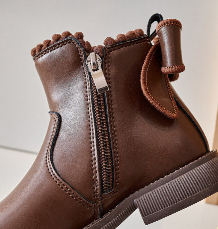 CharmBoots™ – Stijlvolle Leren Enkellaarsjes – Comfortabele Meisjesschoenen