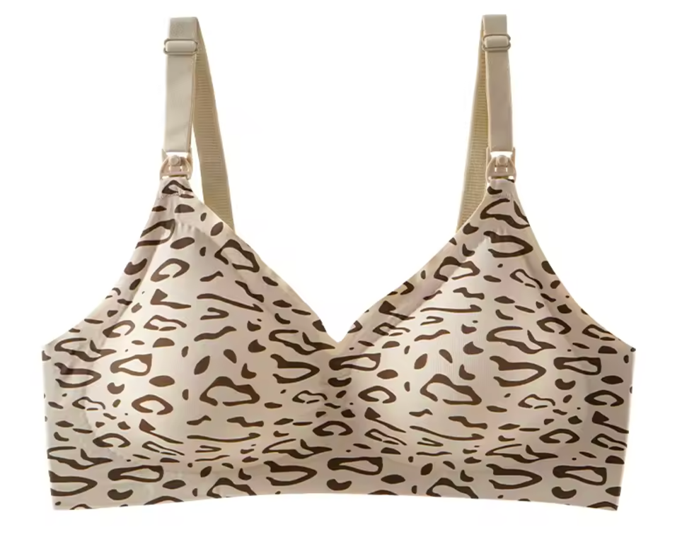 MilkHaven™ – Comfortabele Voedingsbh met Luipaardprint – Borstvoeding Vriendelijk Ondergoed