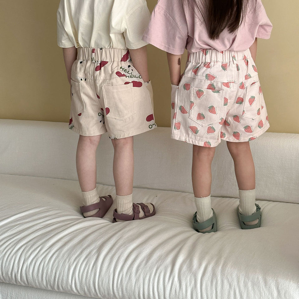 BerryBop™ – Korte Broek met Aardbeienprint – Zomerse Kinder Shorts