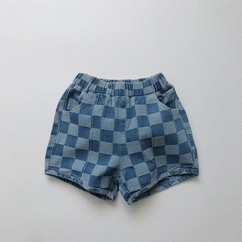 CheckBreeze™ – Geruite Shorts met Steekzakken – Uniseks Zomerbroekje voor Kinderen