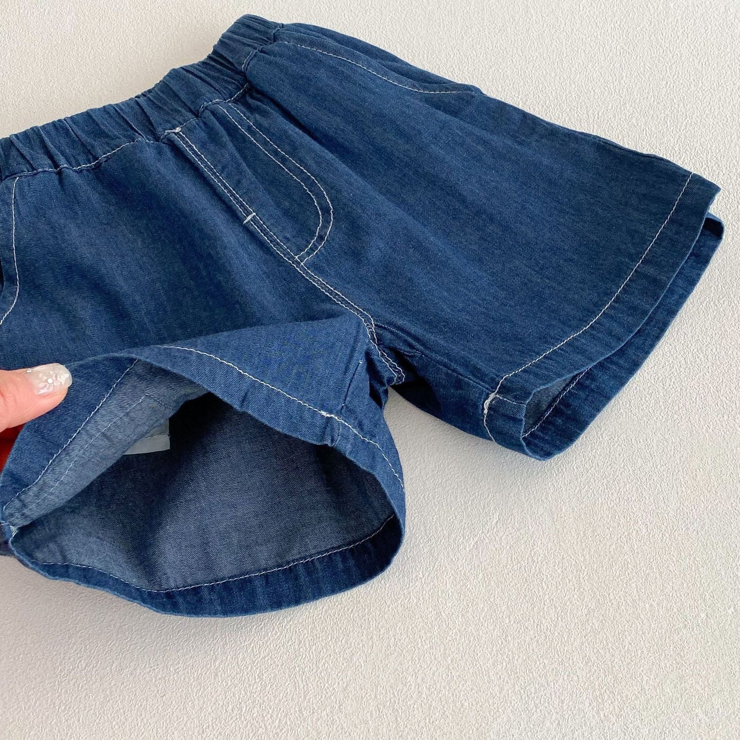 IndiSet™ – Denim Zomerset met Overhemd & Short – Comfortabele Kinderoutfit