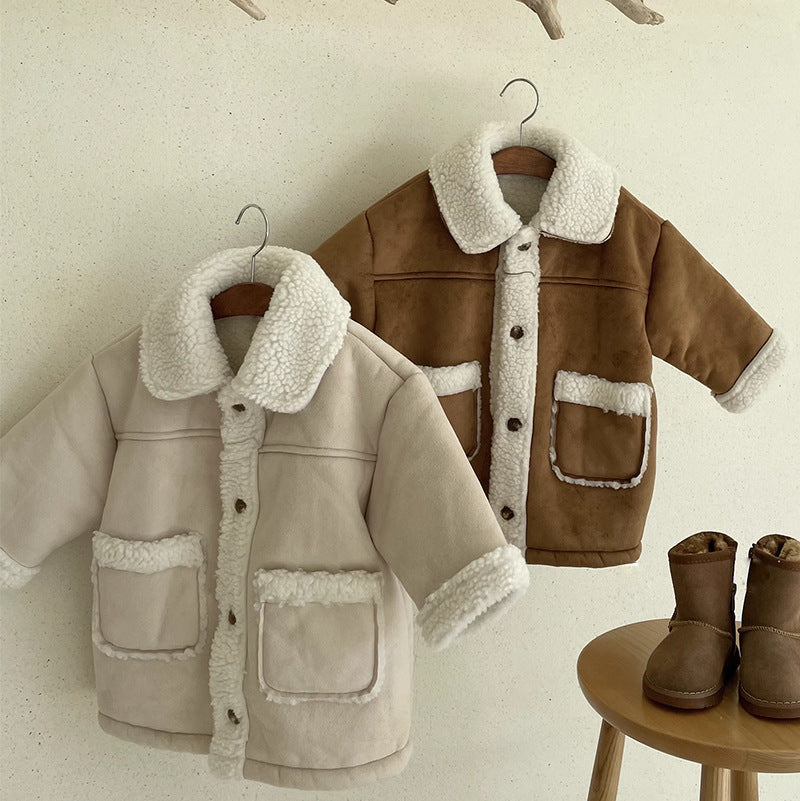 SherpaNest™ – Warme Suède Winterjas met Teddyvoering – Kinder Winterjas Unisex
