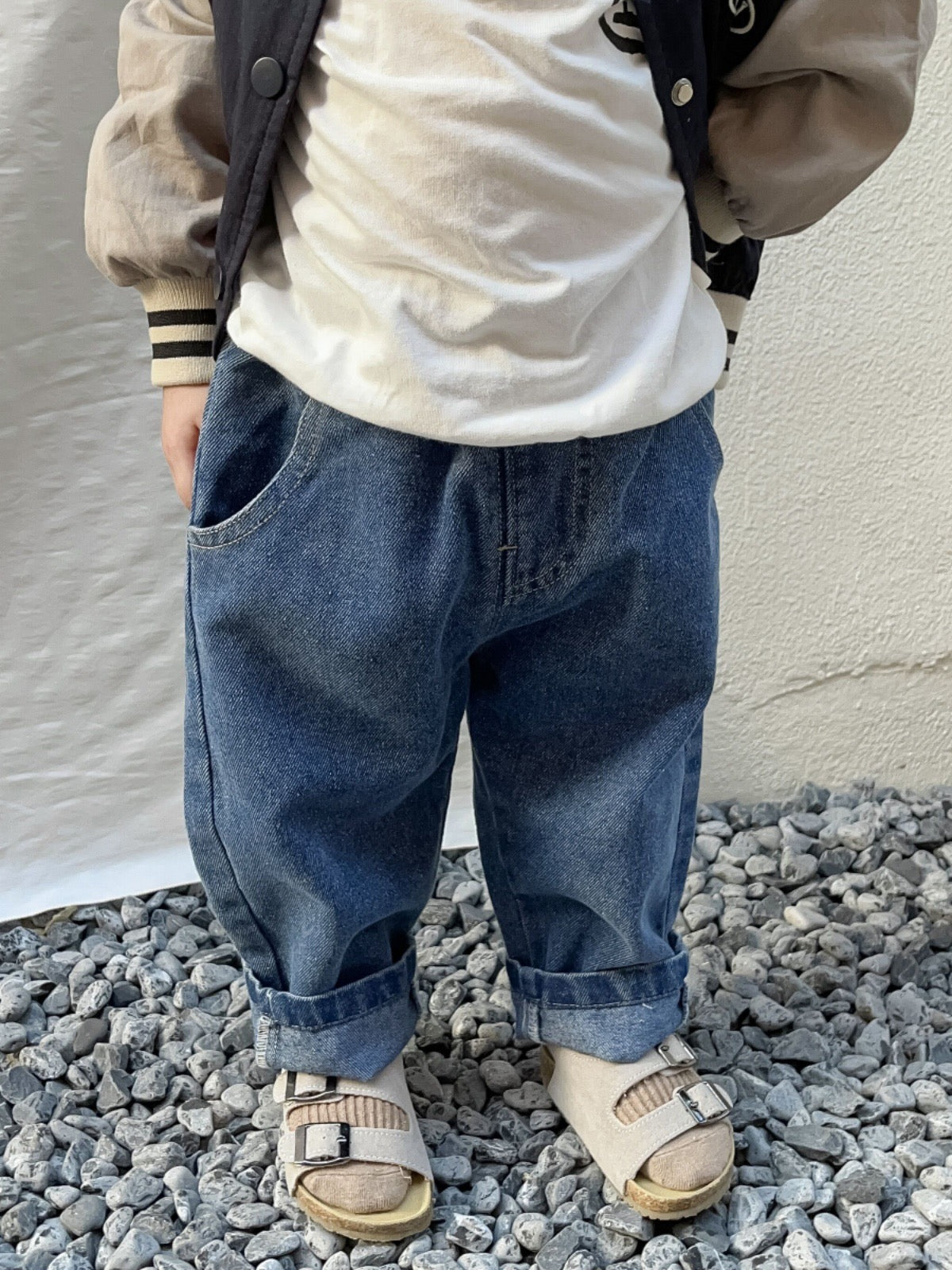 ComfiDenim™ – Losse Jeans met Verstelbare Taille – Uniseks Kinderbroek