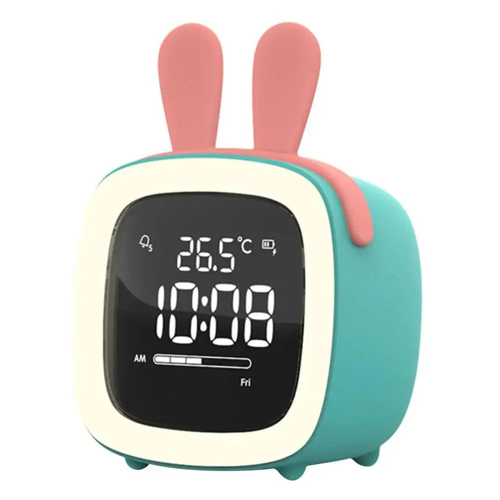 BunnyGlow™ – Cartoon LED Wekkerlamp – Speelse Nachtlamp met Alarmfunctie