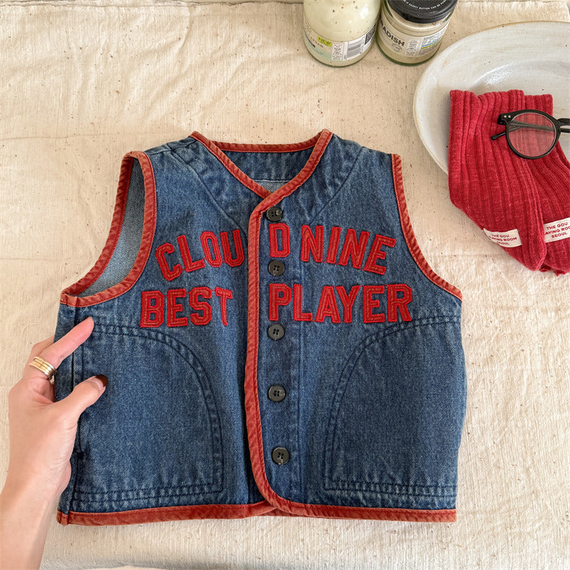 PlayAce™ – Baseball Gilet met Cloud Nine Borduring – Unisex Kinder Bodywarmer