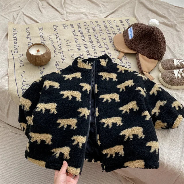 BearSnug™ – Fleece Vest met Berenprint – Warme Kindertrui