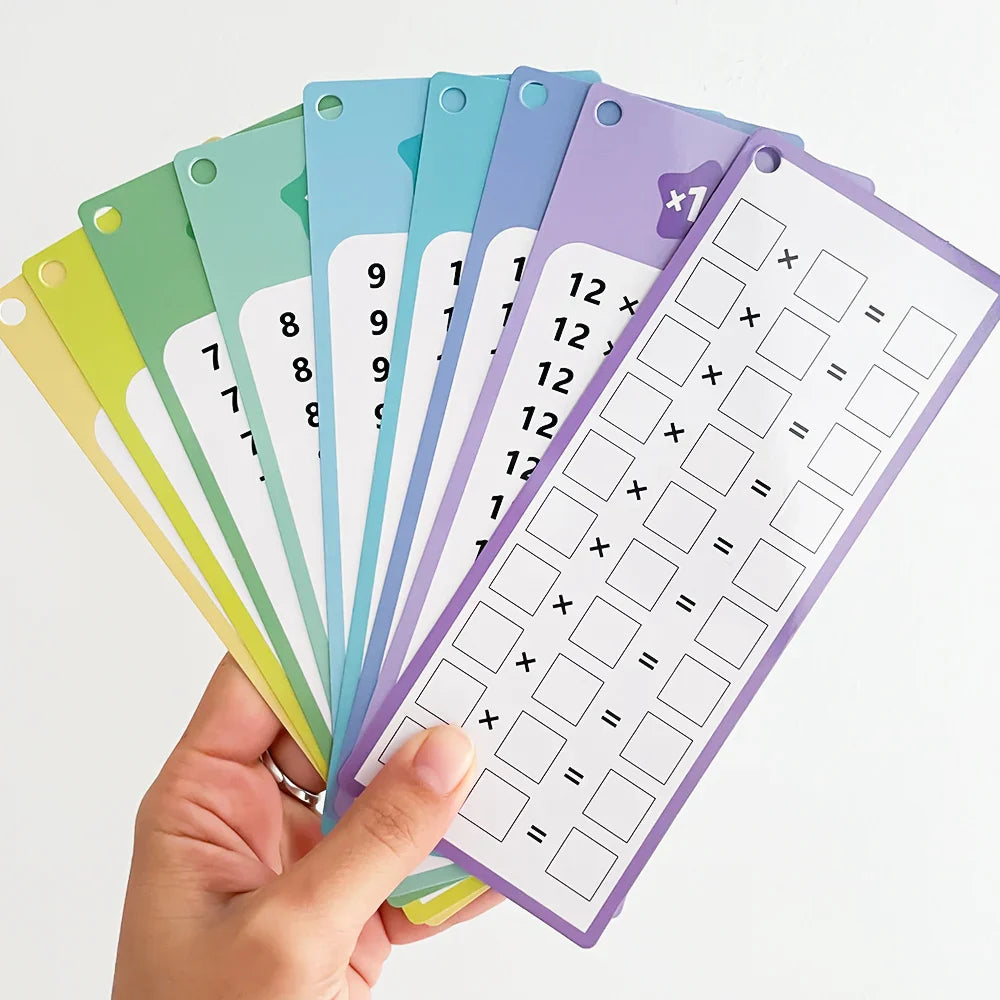RekenRitme™ – Montessori Vermenigvuldigingskaarten 0–12 – Educatief Leerplezier voor Kinderen