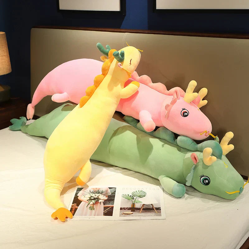 SnuggleDrake™ – Zacht Lichaamskussen in Drakenvorm – Knuffelig Comfort voor Groot Klein