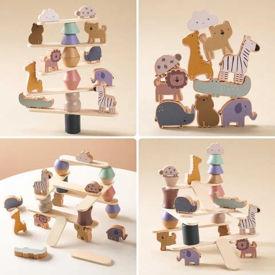 Stackimals™ – Montessori Stapeldieren – Educatief Houten Speelgoed