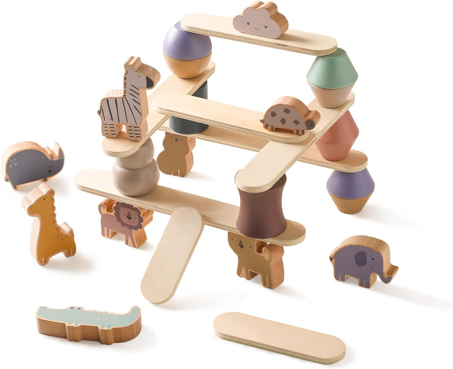 Stackimals™ – Montessori Stapeldieren – Educatief Houten Speelgoed