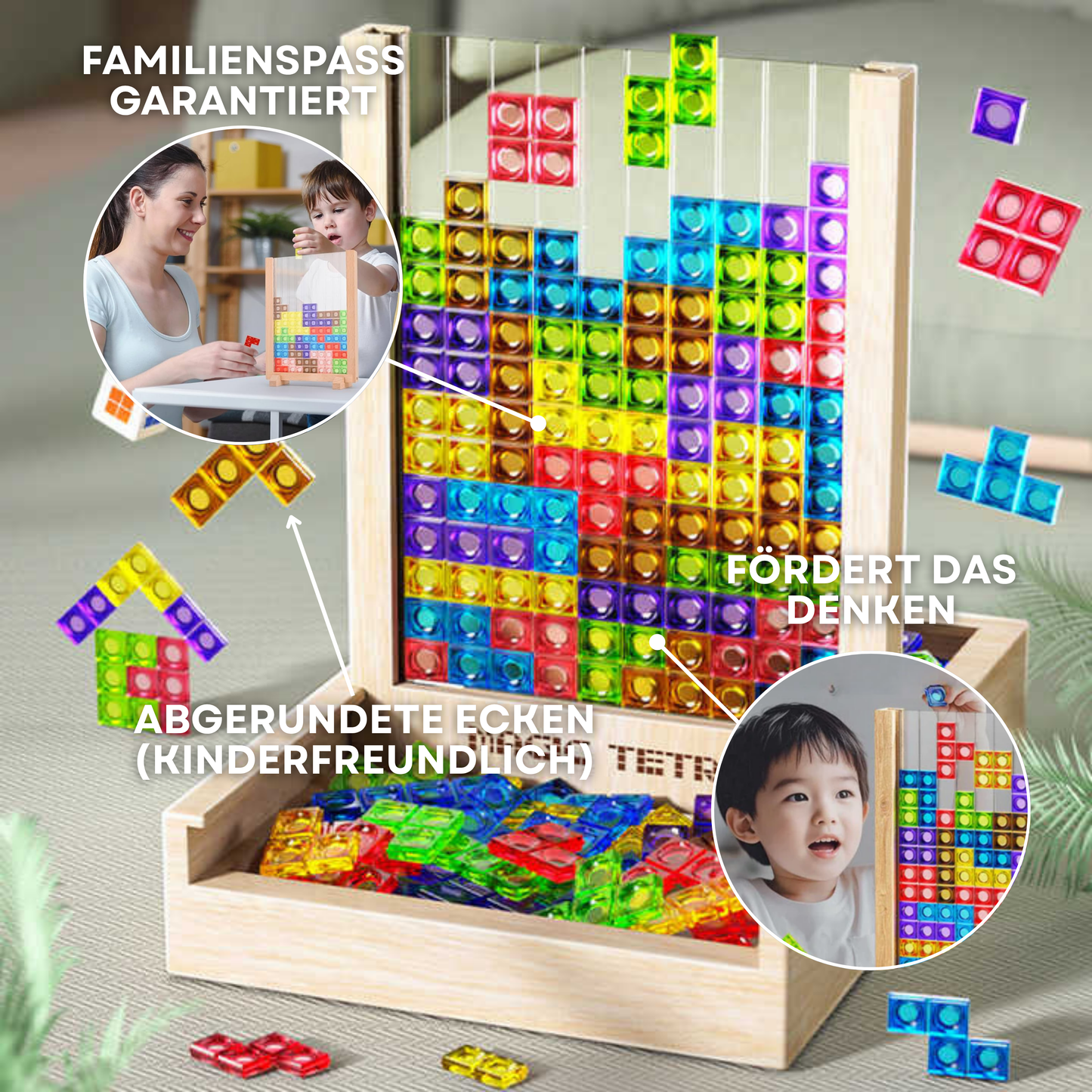 WoodLogic™ – Duurzaam Houten Puzzelbord – Educatief Familiebordspel